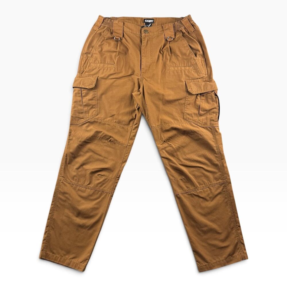 CQR Tactical Cargo Pants Mens 34x32 Brown Ripstop Military Workwear Hiking